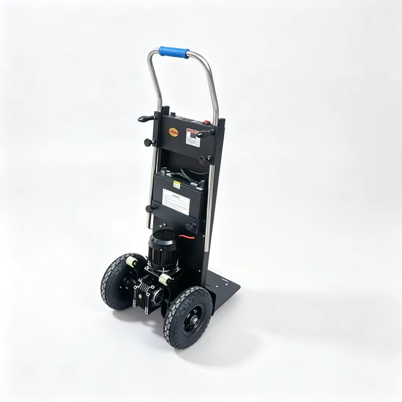 880lbs Motorized Foldable Stair Climbing Trolley 400kg 10″ Pneumatic Tire Hand Truck for Warehouse Logistics and Shopping Tools