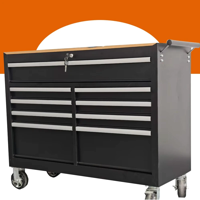 9 Drawer Mobile Beauty Salon Tool Trolley Cabinet with Wood Top