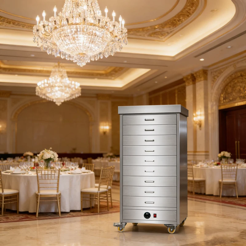 9-Layer Food Warmer Warm Heating Banquet Cart Trolley Restaurant Hotel Cater Holding Cabinet