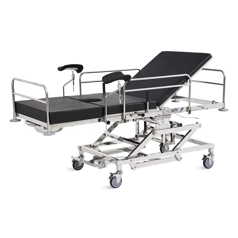 A98-6 Hospital Gynecology Transport Trolley 4 Function Manual Obstetric Delivery Bed