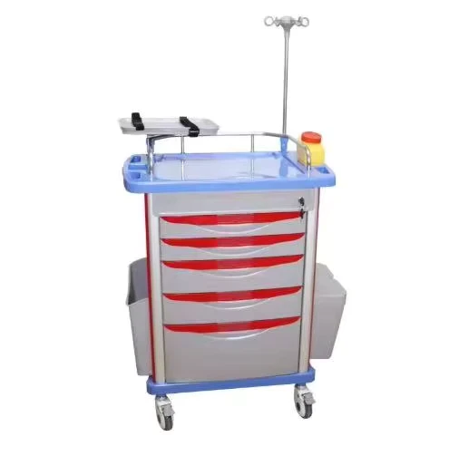 ABS Emergency Trolley Hospital Furniture Medical Equipment Trolley Emergency Trolley Cart for Hospital