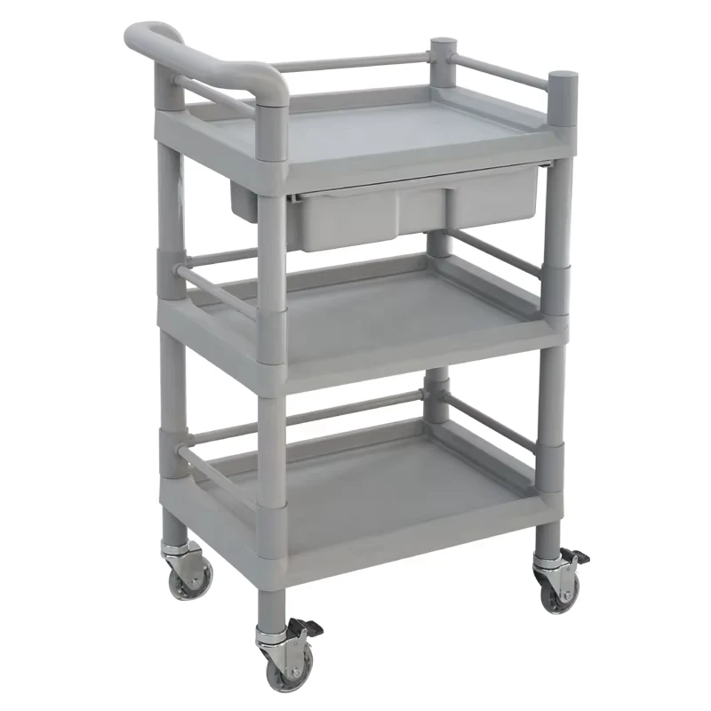 ABS Medical Cart with Wheels Medical Trolley Used Crash Carts Medicine Trolley Hospital Ward