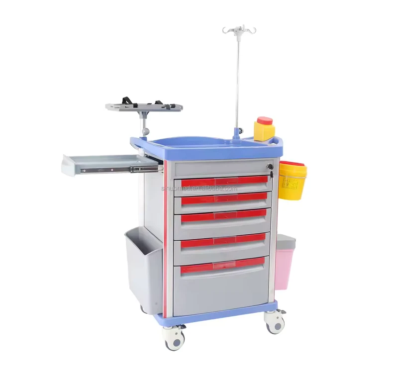 ABS Medical Emergency Crash Cart Treatment Trolley 750*480*920mm