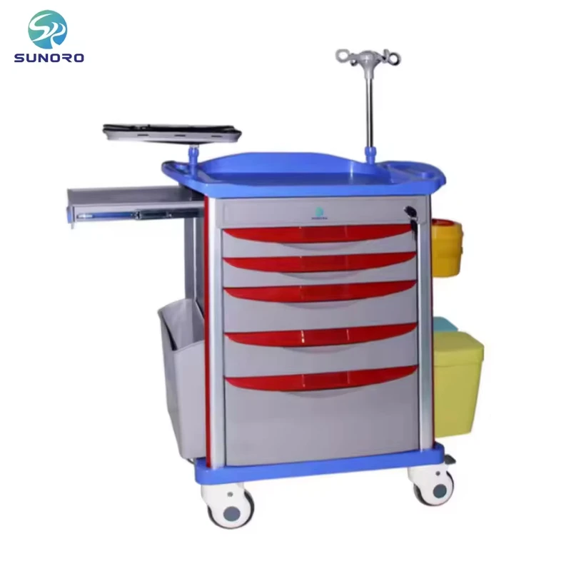 ABS Medical Equipment Hospital Trolley Medical Treatment Trolley Medicine Cart