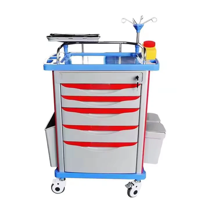 ABS Multi-Function Emergency Medicine Cart Trolley Hospital Clinic Furniture for Medical Use Ambulance