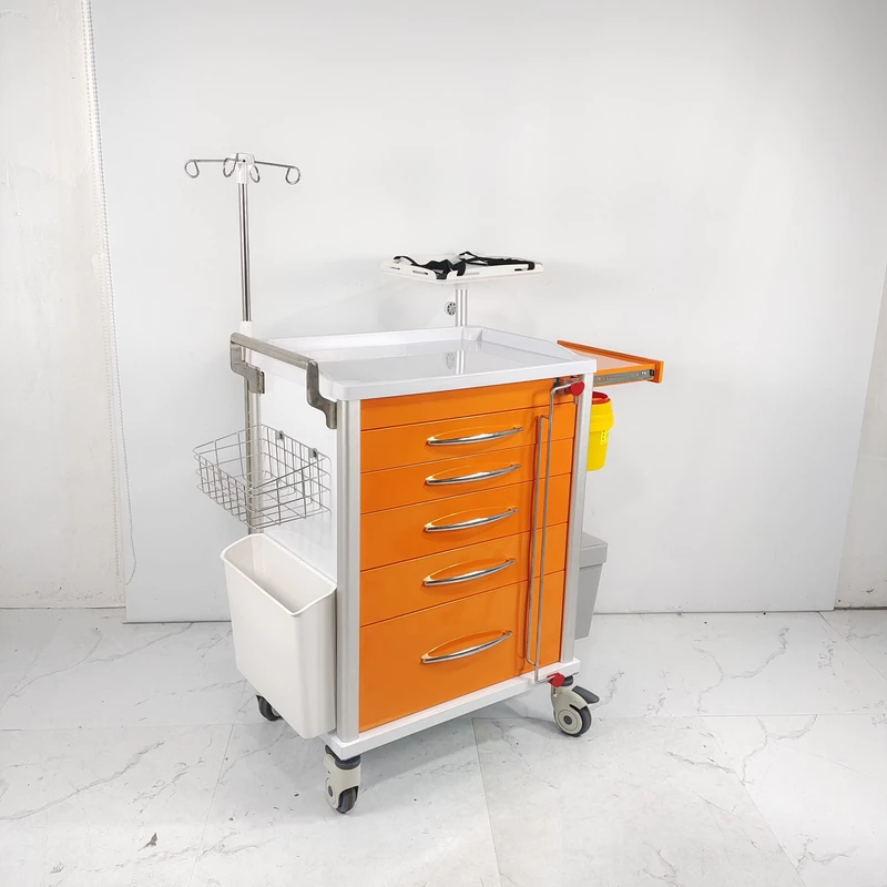ABS Multifunction Plastic Emergency Cart Hospital Medical Care Trolley for Hospitals and Medical Facilities