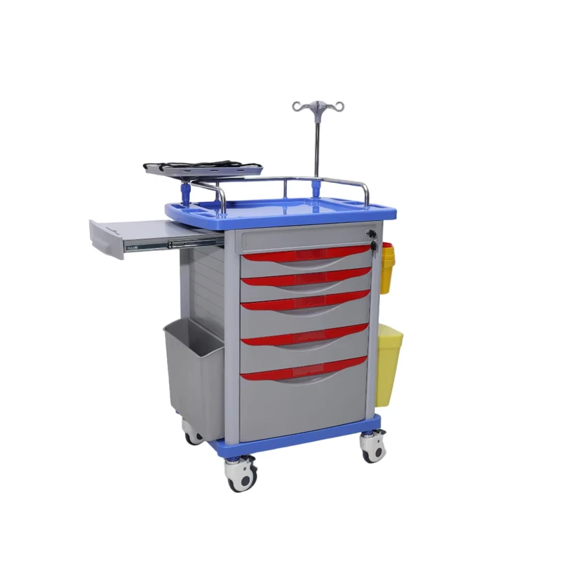 ABS Nurse Emergency Room Trolley Medical Device Trolley Wheels for Hospitals Emergency Trolley