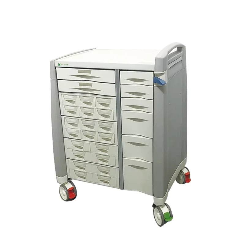 ABS Plastic Medication Cart Trolley for Hospital and Clinic