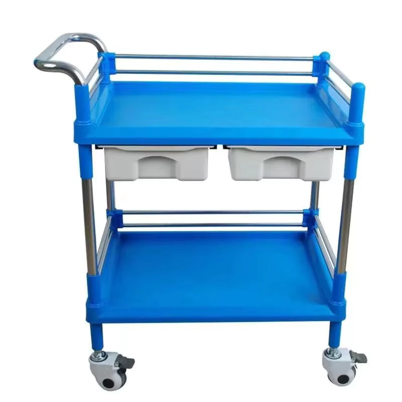 ABS Plastic Steel Medical Trolley Beauty Salon Clinic Equipment Trolley Hospital Nursing Clinical Carts
