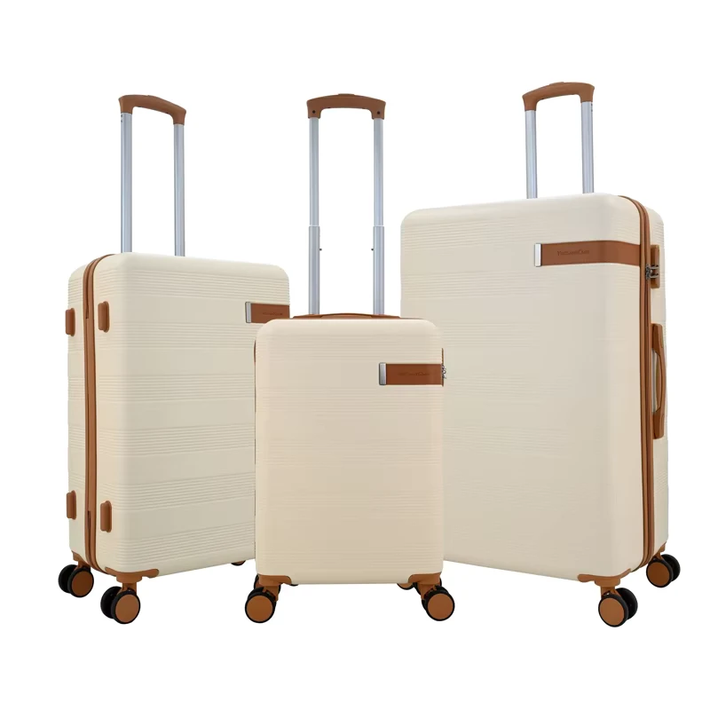 ABS Polyester Light Weight Modern 4 Wheel 360 Degree Spinner Wheels TSA Lock Carry On Luggage Set