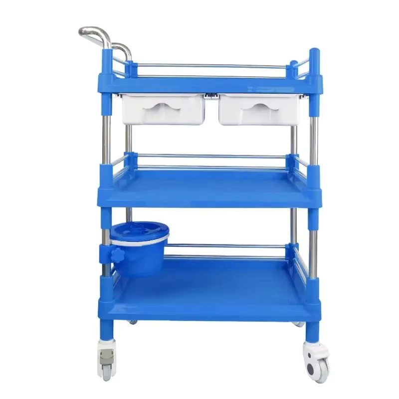 ABS Steel Treatment Trolley Hospital Medical Emergency Cart