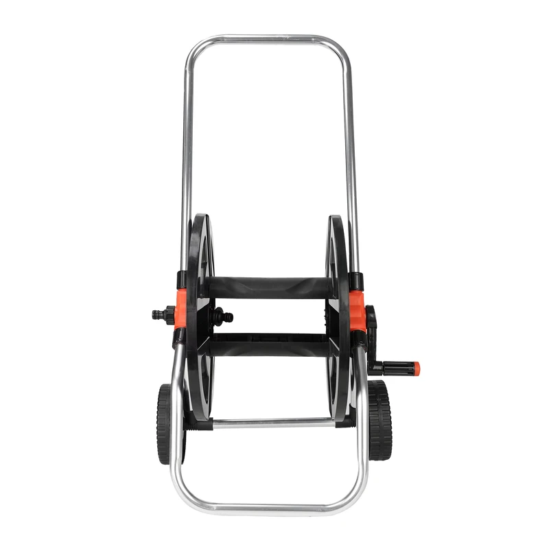 ABS TPR 1/2” Water Lawn Sprinkler Hand Crank Hose Reel with Aluminum Tube Trolley for Garden