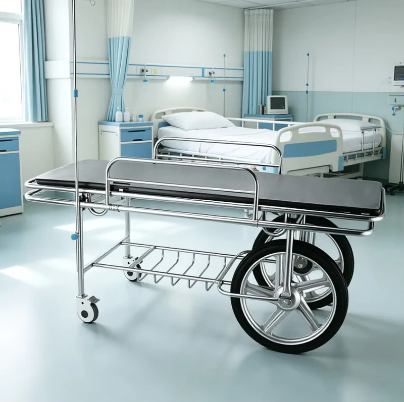 ABS Transport Bed Ergonomic Support Sturdy Construction Waterproof Panel Customized for General Hospital Patient Mobility Work
