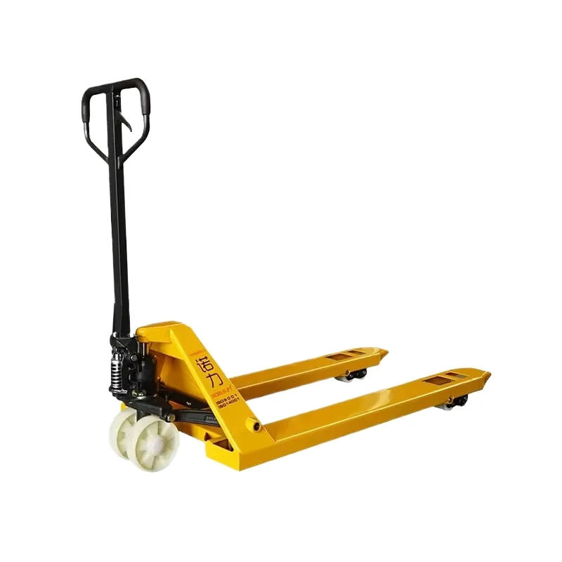 AC2.5/3.0 Manual Handling Small Hydraulic Lift Hand Forklift Pallet Truck Nylon Wheels 80mm Fork Height Lowered