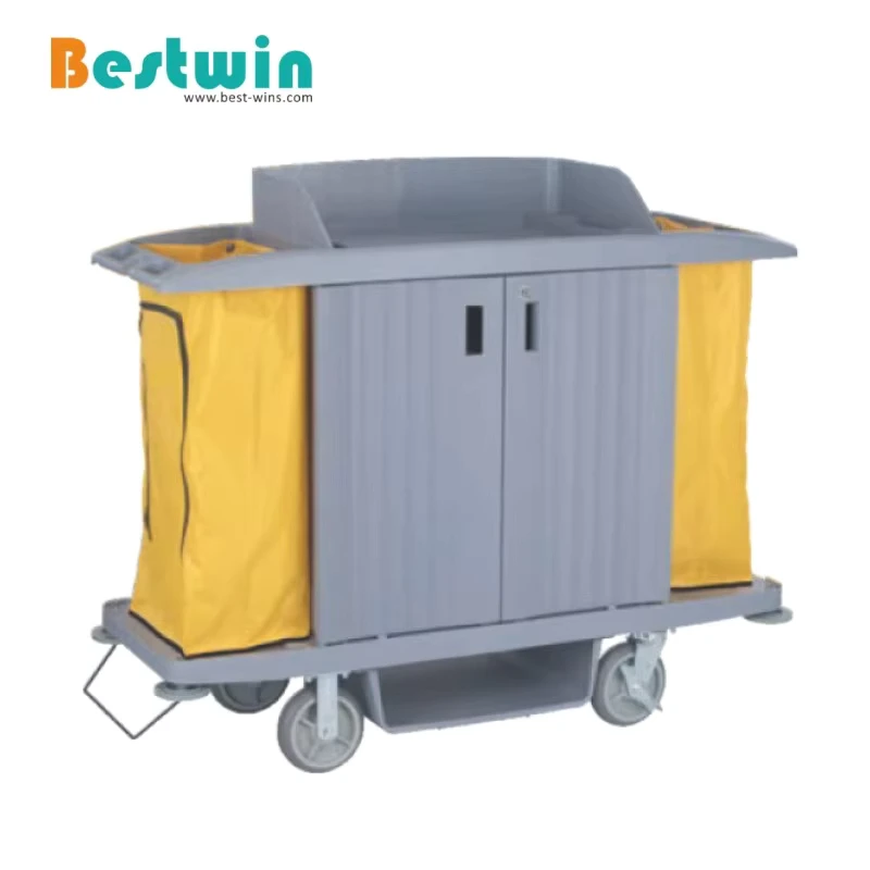 AF08172 Hotel Supplies Housekeeping Cleaning Trolley Plastic Room Service Cart