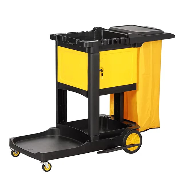 AF08188B Cleaning Cart Multipurpose Hotel Trolley Housekeeping Cleaning Products Janitor Cart