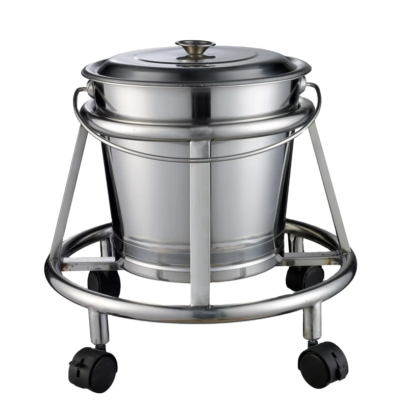 ALK06 H06 AOLIKE Hospital Stainless Steel Medical Trolley Kick Bucket Moving Cart 12L Load Capacity Multi Function Easy Clean