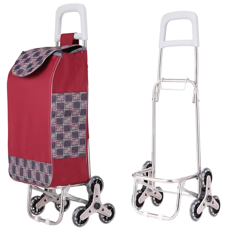 Accept Custom Logos Climbing Stair 3 Wheel Shopping Trolley Shopping Cart
