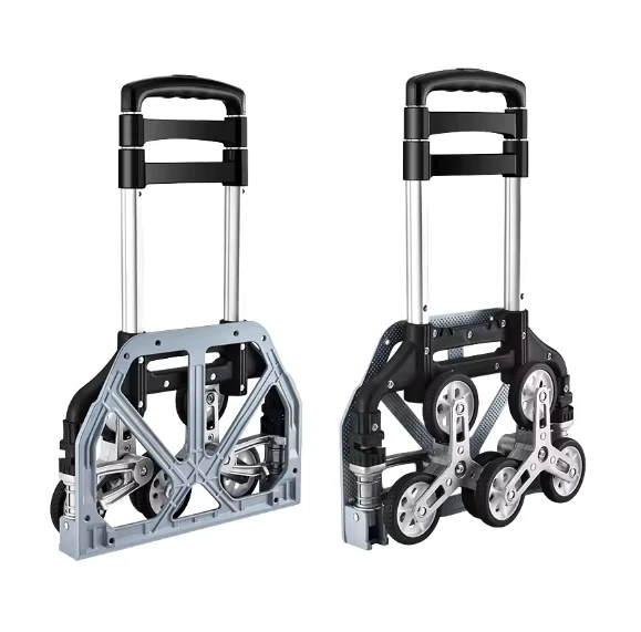 Adjustable Handle Premium Aluminum Stair Climb Hand Truck OEM 176LB Capacity Foldable Six Wheel
