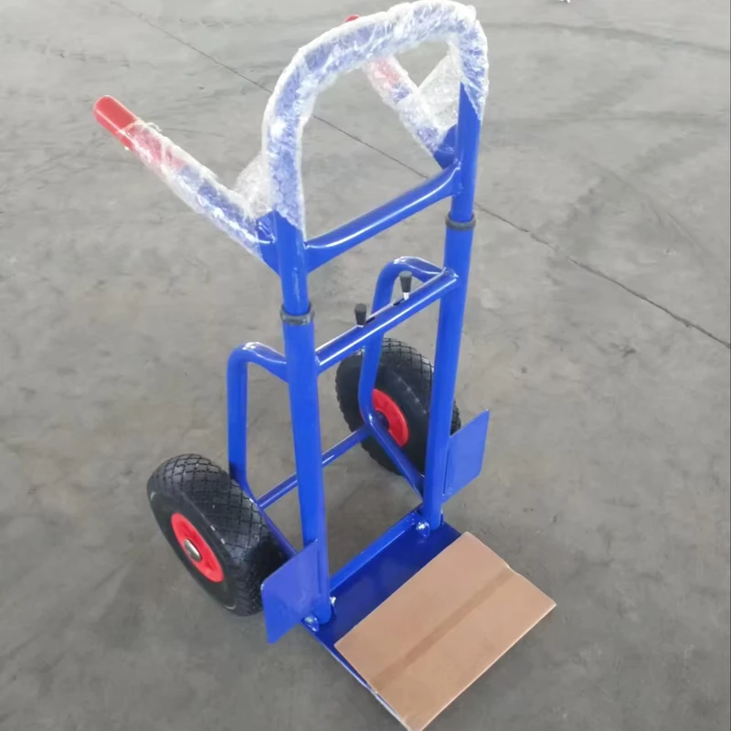 Adjustable Height Two Wheel Steel Folding Platform Hand Truck Trolley Industrial Heavy Duty 100kg Load Capacity OEM Customizable