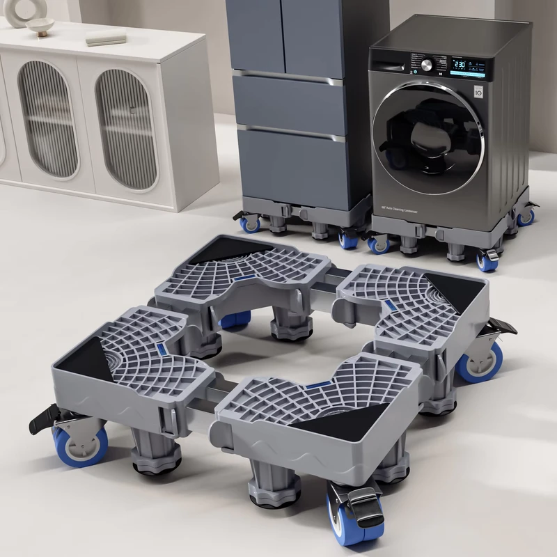 Adjustable Manual Power Source Stainless Steel Fridge Stand Trolley Brake Wheels 1 Year Warranty for Hotel Washing Machine