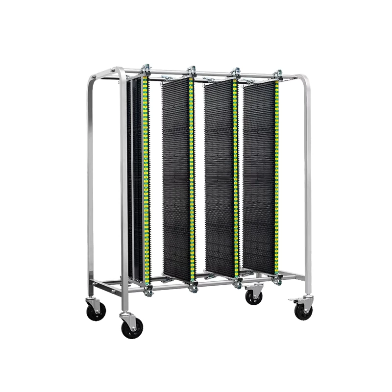 Adjustable Stainless Steel ESD PCB Trolley Antistatic SMT Storage Cart Four Wheel Roll Container OEM Customizable Plastic