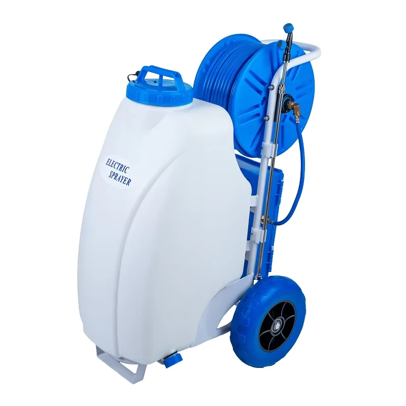 Agricultural 45L Electric Battery Hand Push Sprayer 12V Portable Power Pump Trolley Sprayer with Wheels