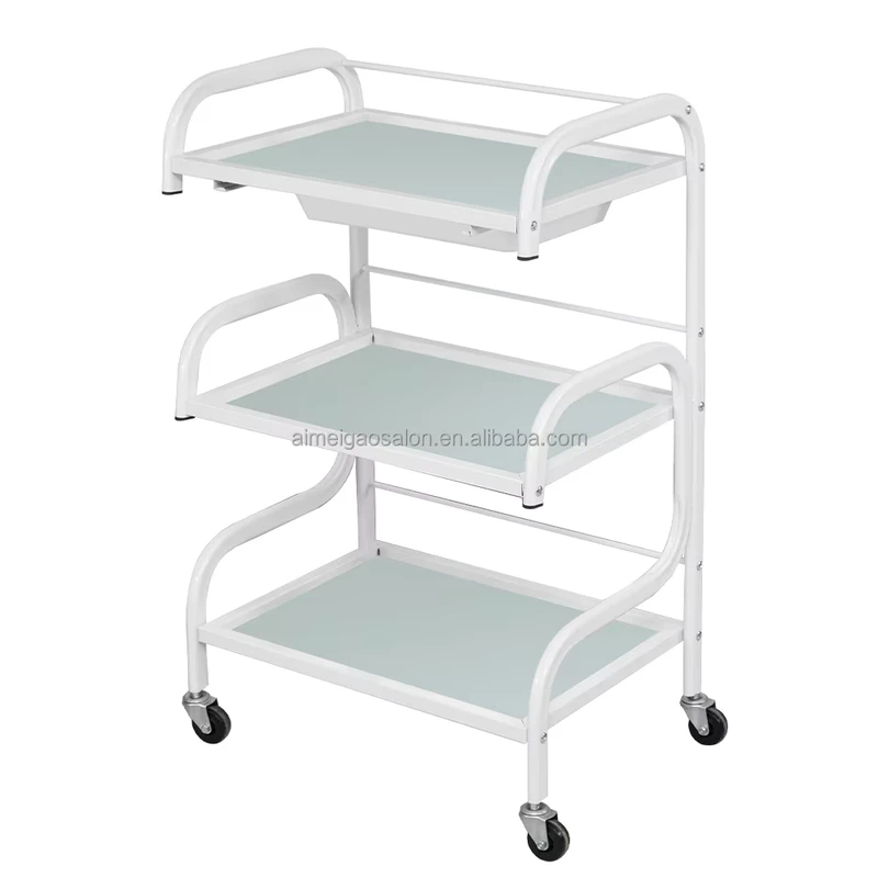 Aimeigao Hair Salon Trolley with Wheels for Barber Shop Beauty Salon Tray Cart Hair Station Equipment Furniture R 215