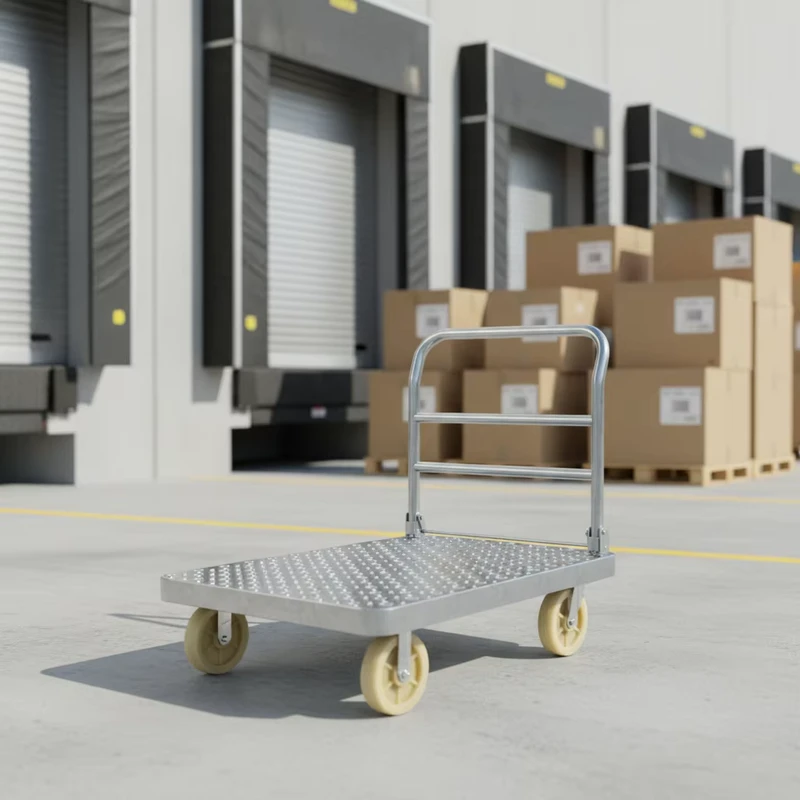 Airport Cargo Trolley Portable Logistic Cart Mobile Loading Platform Warehouse Equipment Steel Trolley 1000kg Platform Trolley