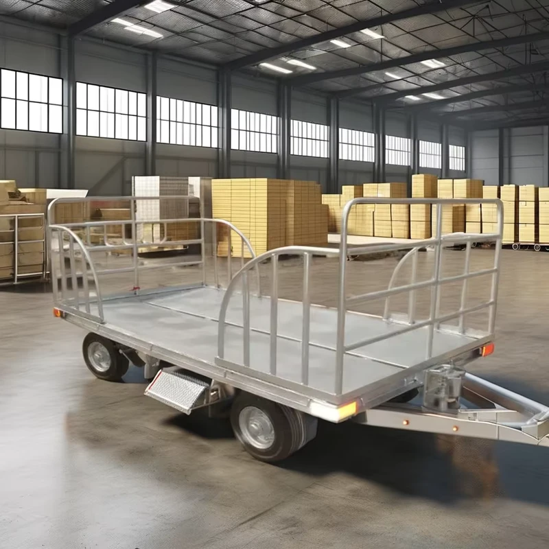 Airport Four Rails Baggage Trolley Cart Trailer