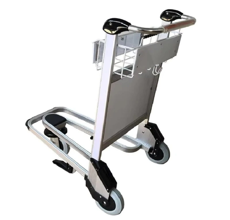Airport Suitcase Cargo Aluminum Luggage Trolley with Brake