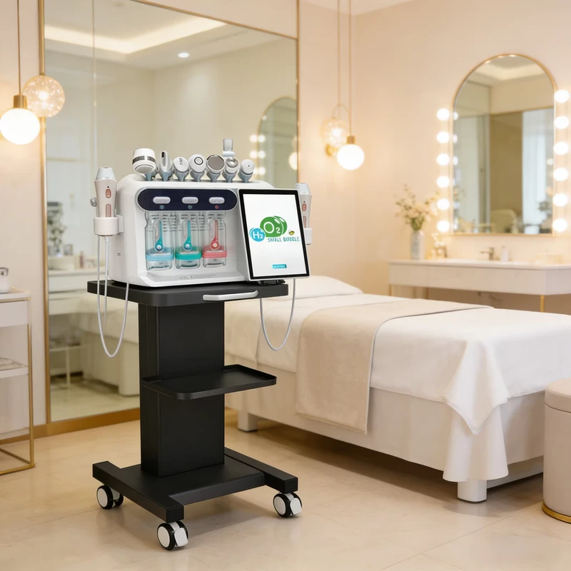All Black Salon Beauty Cart with Wheels Salon Trolley for Beauty Machine