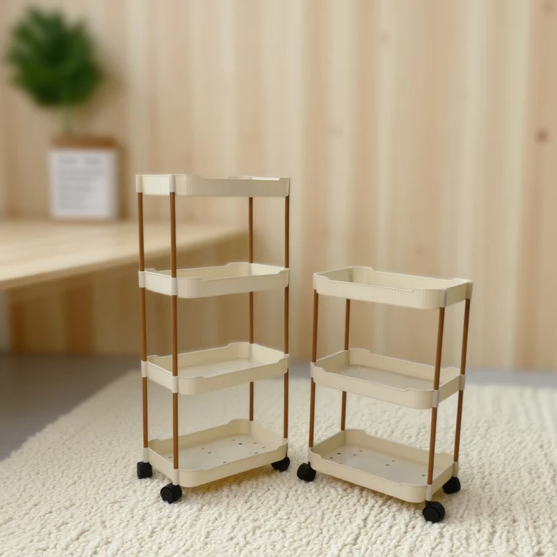 All Purpose Portable Trolley for Snacks Storage Solution for Kitchen and Living Room Made of Durable Plastic