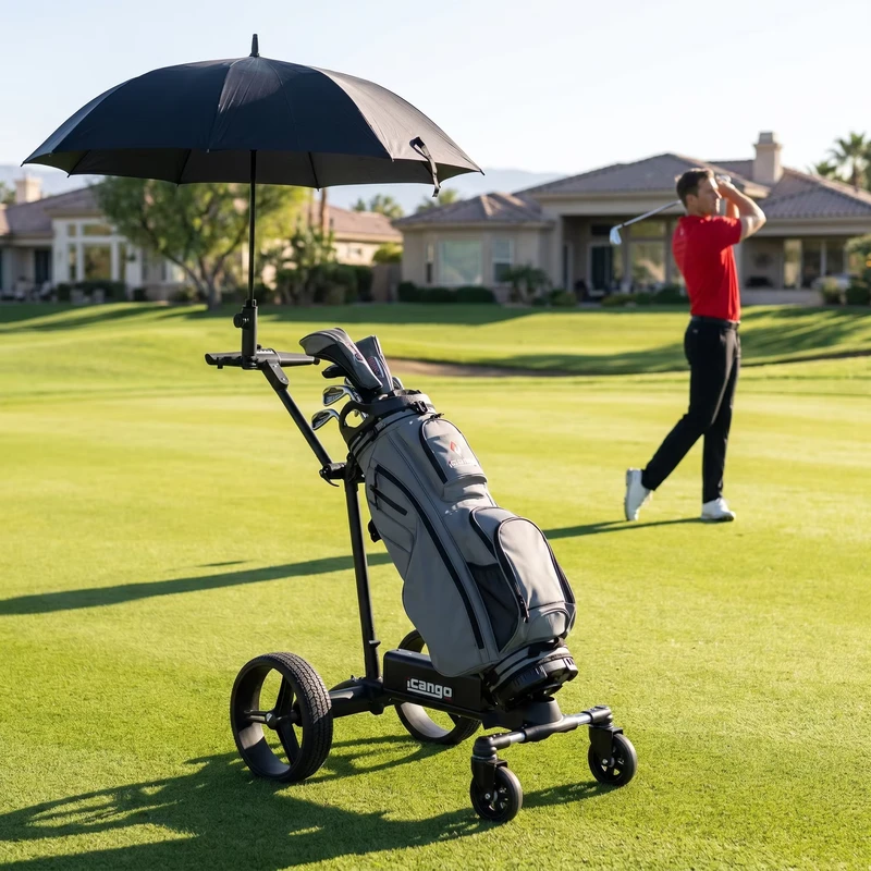 All Terrain Auto Follow Electric Golf Cart 36H Lithium Battery Remote Quick Detach Portable Golf Trolley
