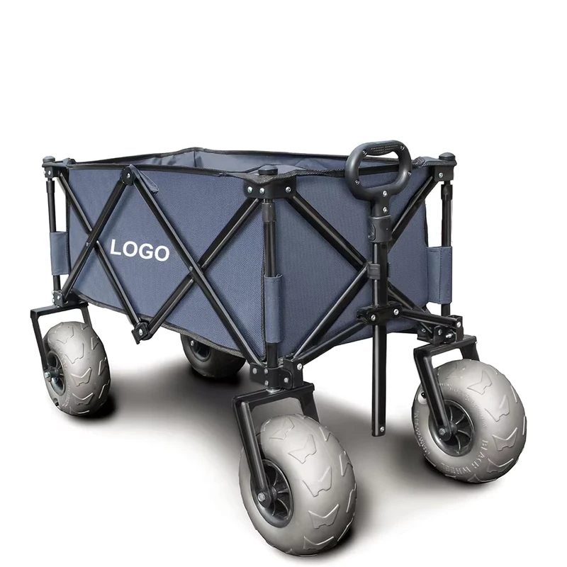 All Terrain Collapsible Folding Design Utility Steel Frame Beach Wagon Cart with Big Wheels for Sand