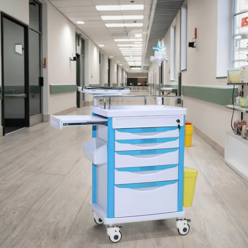 All Terrain Emergency Response Cart ABS Material 4 Castors Stabilizing Leg System Compact Folding Hospital Living Room