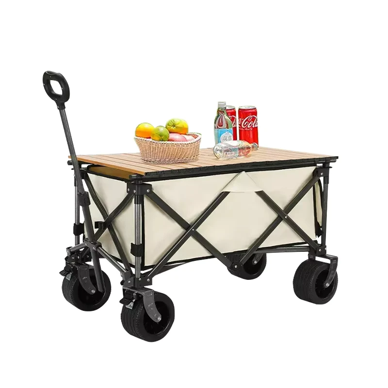 All-Terrain Hauler Foldable Aluminum Alloy Trolley Cart 360 Silent Four-Wheel Design Adjustable Handle for Shopping Rugged
