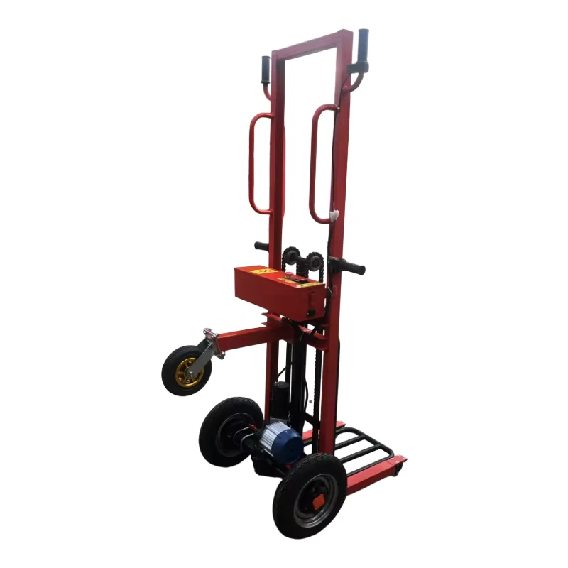 All electric Load 300kg Handling Construction Electric Tiger Trolly Auto Walking Storage Auto Lifting Pallet Stacker Trolley