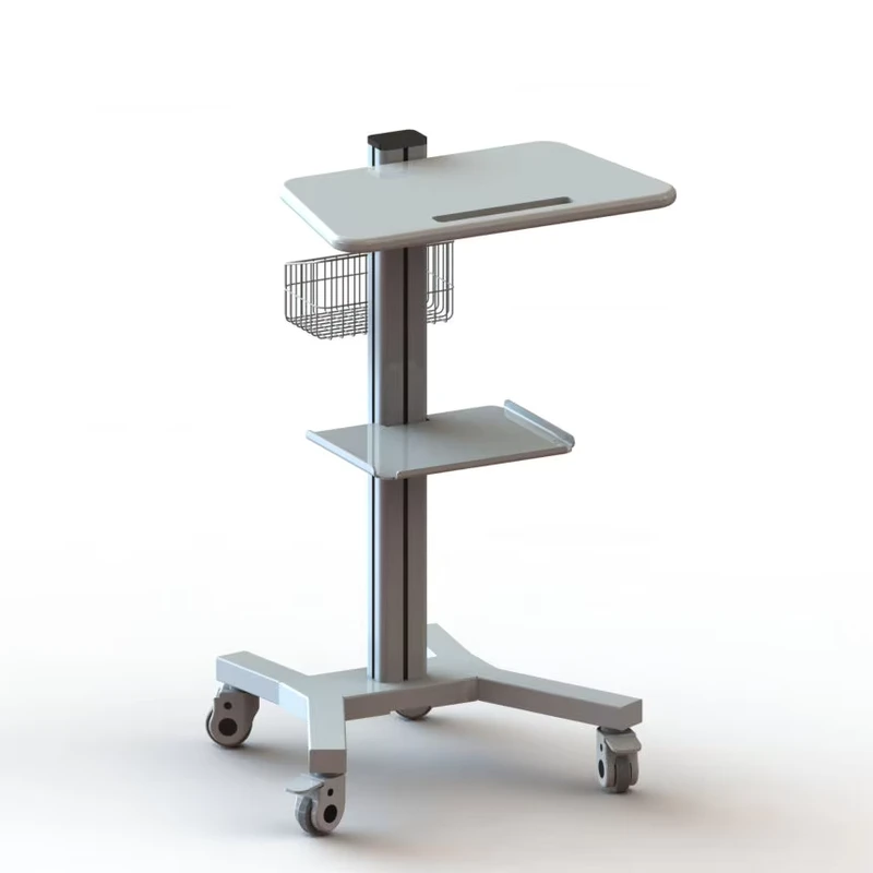 All in One Mobile Rolling Laptop Height Adjustable Medical Hospital Workstation Industrial Laptop Computer Cart Trolley