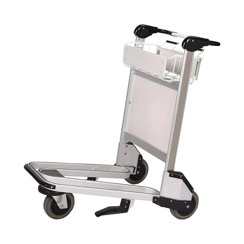 Aluminium Airline Baggage Luggage Airport Trolley With Hand Break