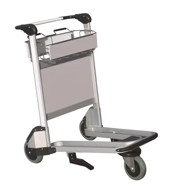 Aluminium Alloy Airport Luggage Trolley With Locking Handle Brake Airport Passenger Baggage Trolley