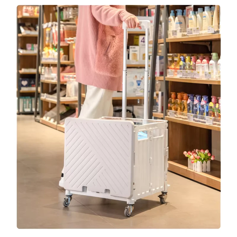 Aluminium Alloy Collapsible Carts Folding Shopping Trolley pink Shopping Trolley for Elderly