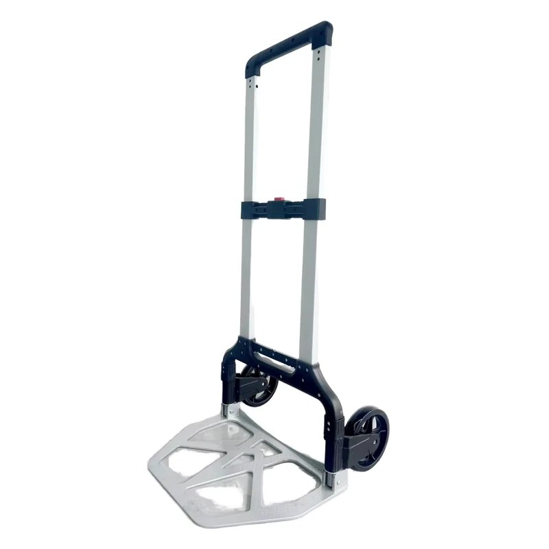 Aluminium Folding Hand Truck 265 Lbs Trolley Cart Telescoping Handle Two Wheels Storage Trolley Portable Cart