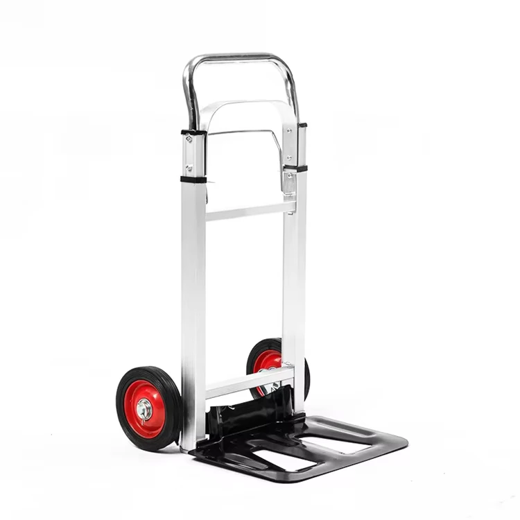 Aluminium and Plastic Ladder Furniture Moving Trolley Cart Single-Tier Foldable Functional Design for Garage Use