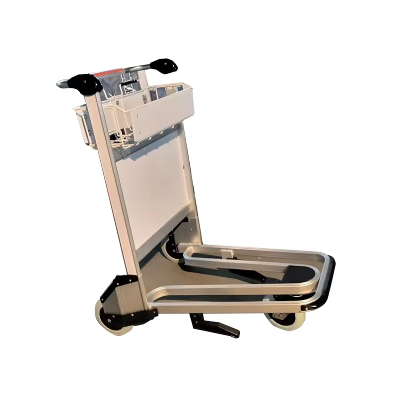 Aluminum Airport Luggage Hand Trolley Model 06 Smooth Ride Quiet Wheels Hand Automatic Brake OEM 250kg Load Capacity Nestable