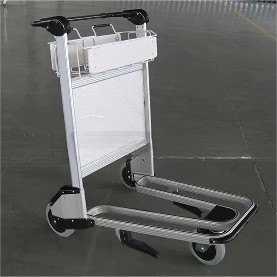 Aluminum Alloy 3 Wheel Flying Trolley Airport Customizable Billboard Luggage Trolley with OEM Support