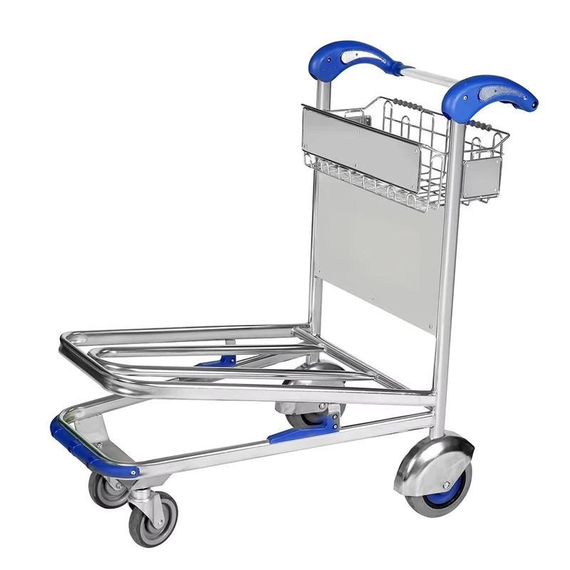 Aluminum Alloy Light Weight Airport Shopping Cart 200kgs250kgs Trolley Luggage Trolly for Airport Passenger Trolley