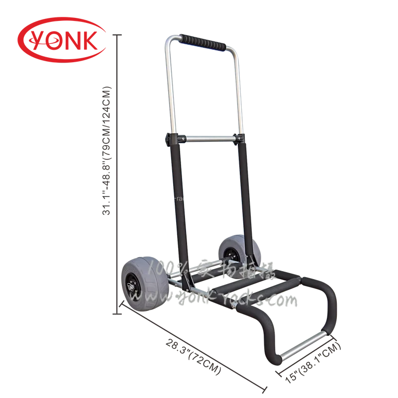 Aluminum Beach Trolley Fishing Cart Folding Beach Cart with Patent 9inch Balloon Wheels