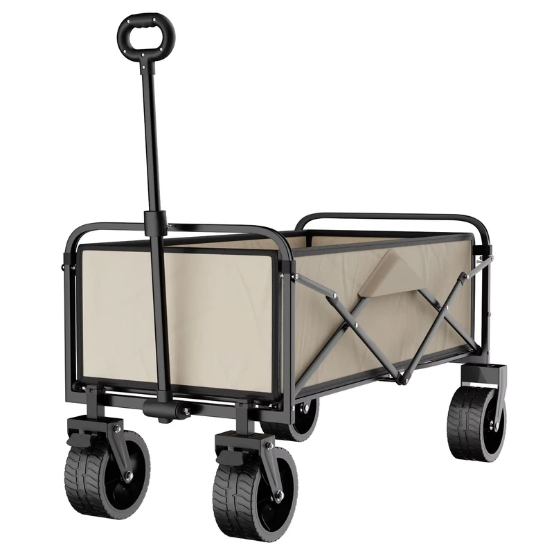 Aluminum Foldable Beach Trolley Camp Trailer with Four Wheel Trolley Cart OEM for Campsites Night Market Stalls Outdoor Picnics