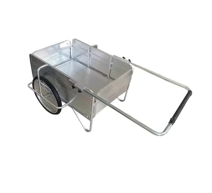 Aluminum Folding Garden Cart Utility Hand Trolley Cart With 2 Wheels Yard Trailer Bicycle for Garden